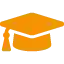 School & Education| Graduation Cap Icon | Orange